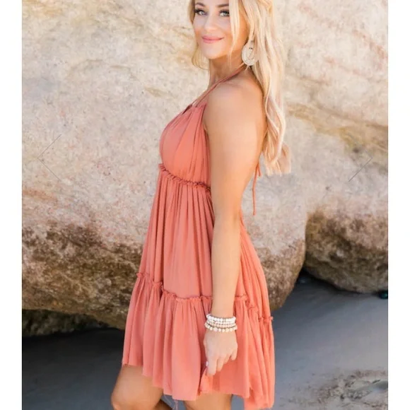 Halter Open Back Dress🧡 - Picture 3 of 6